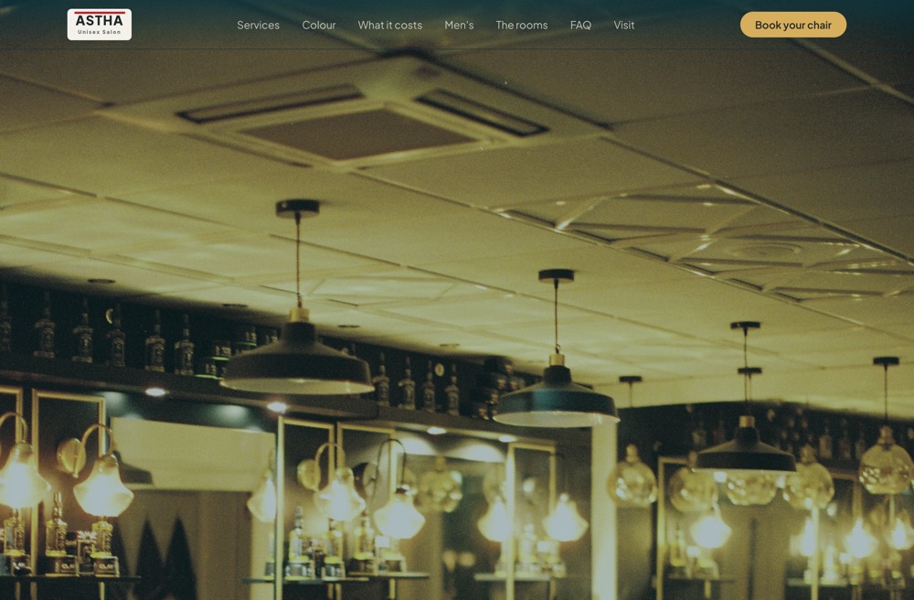 ASTHA UNISEX SALON website