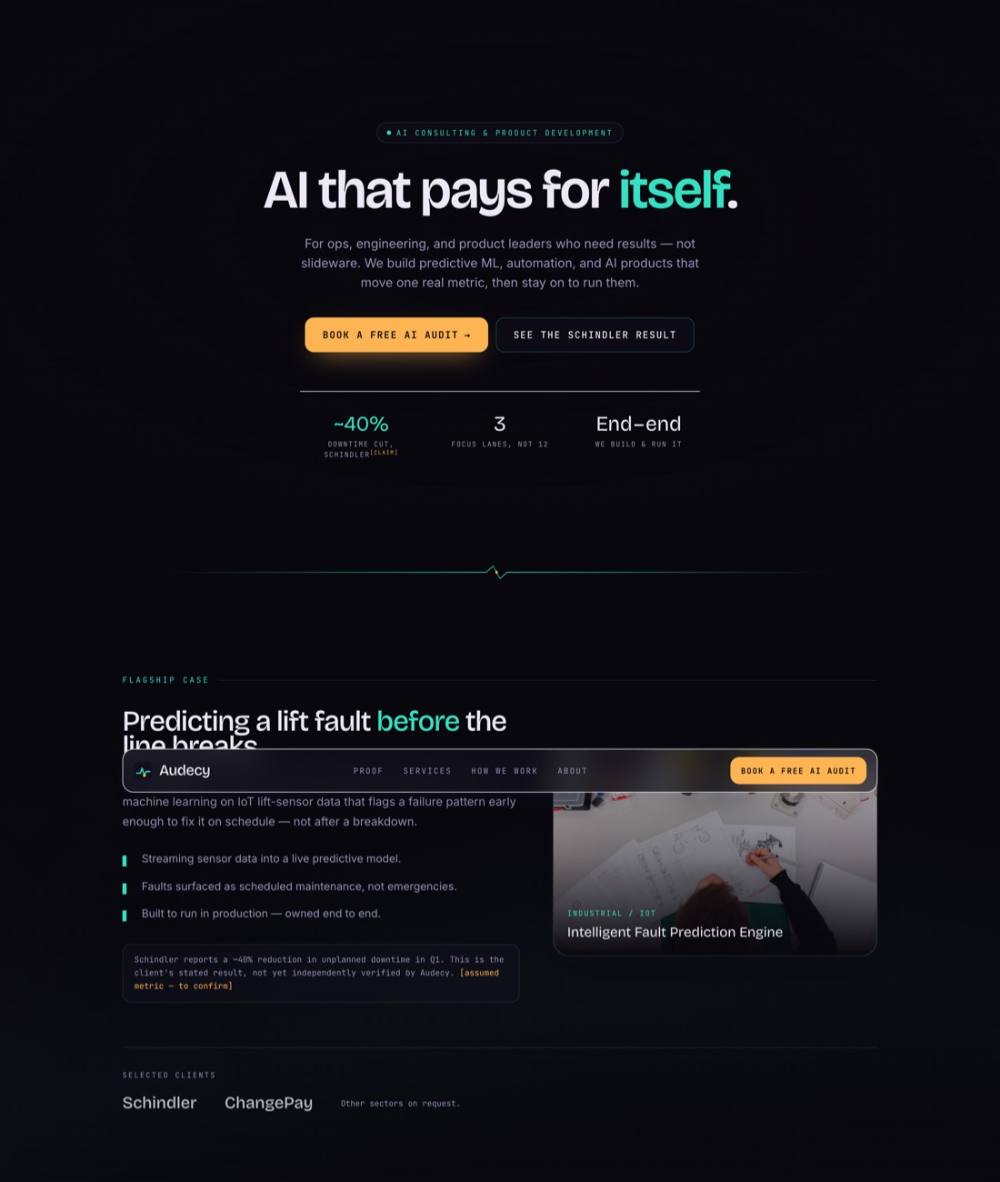 Audecy AI studio website