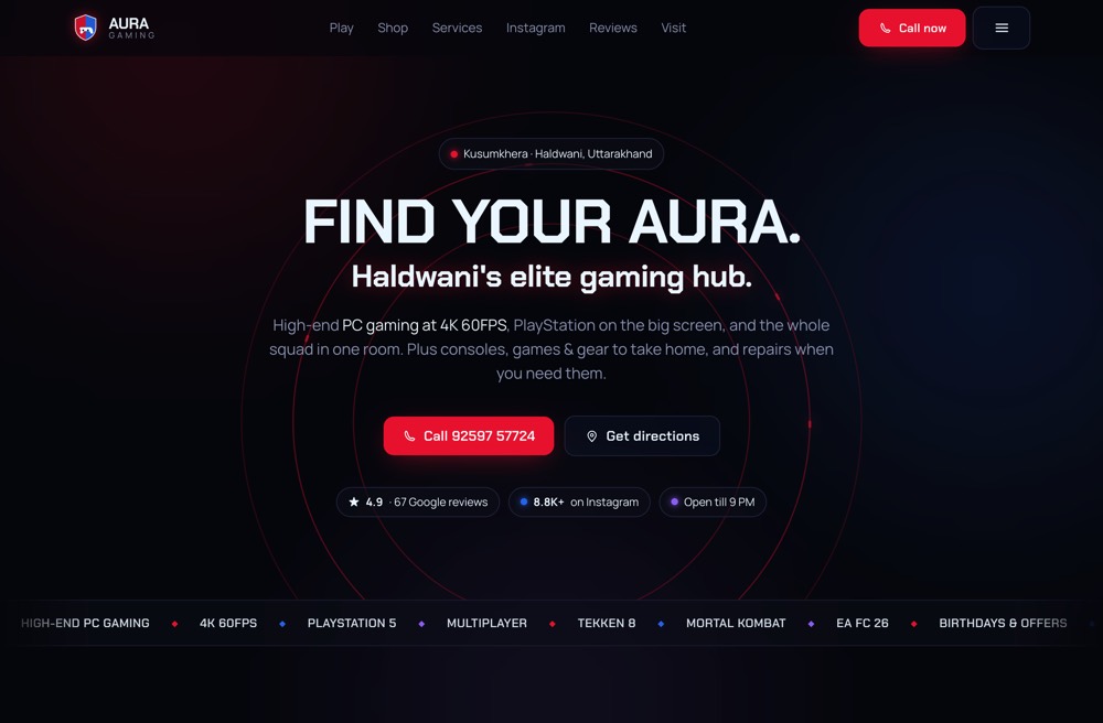 Aura Gaming website