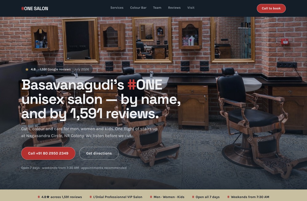 #ONE SALON website