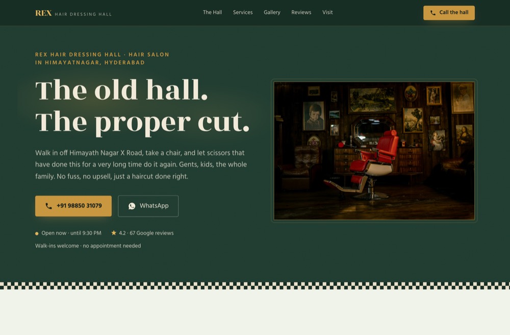 Rex Hair Dressing Hall website