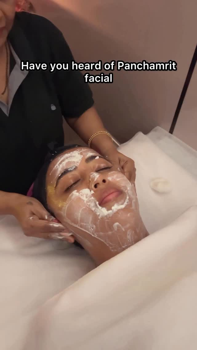 Panchamrit facial in progress at Abhilasha Beautic — masque applied by hand