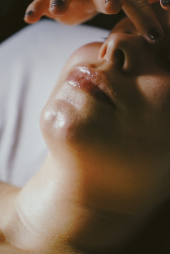The skin area — a Skeyndor facial in progress