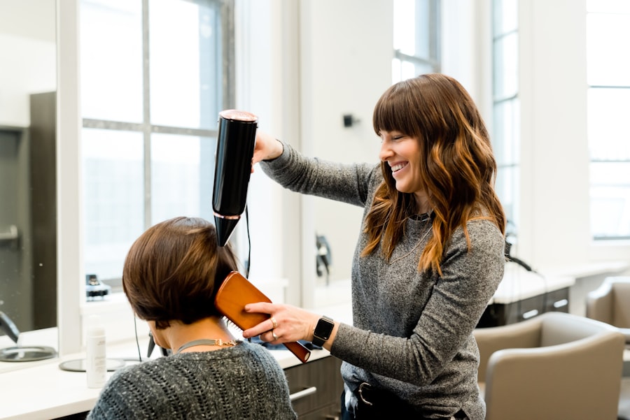 A salon styling station
