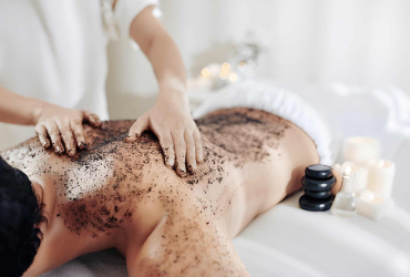 Coffee body scrub with ground coffee